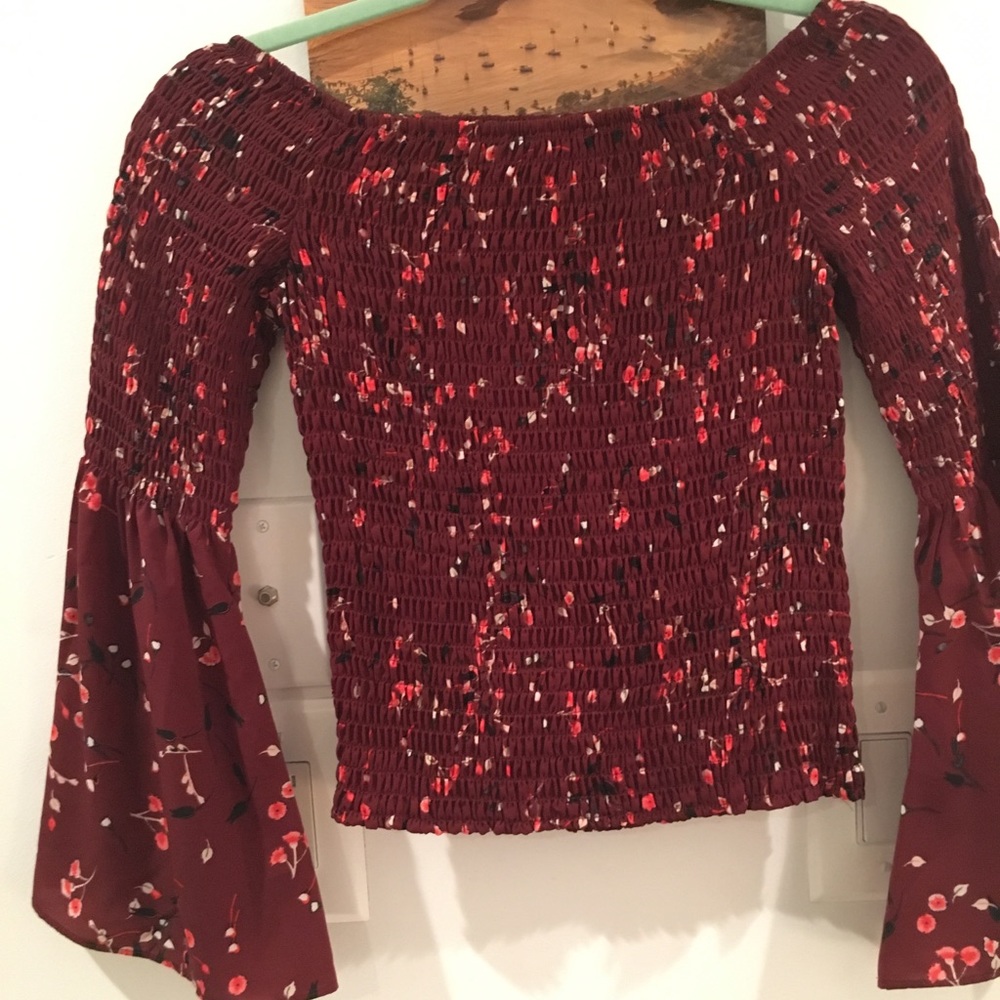 Super cute smocked bell sleeve top